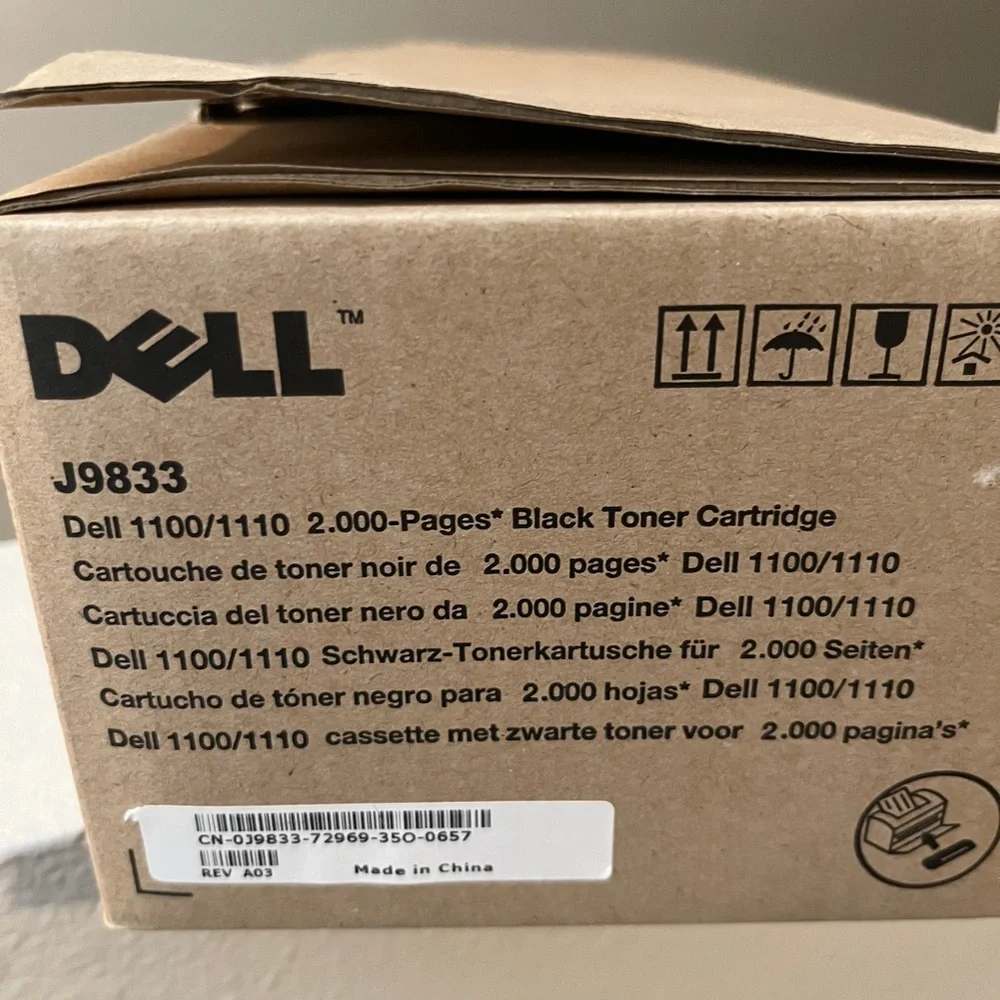 Dell J9833 Black Toner. Sealed in Packaging.